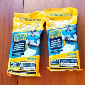 2 x 2022 Walgreens Panini PRESTIGE Football Fat Packs Cellos 30 Cards per pack